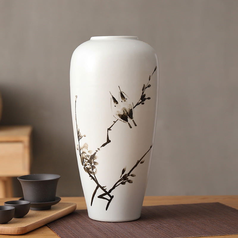 Round Wheel Ceramic Vase Japanese-style Flower Arrangement Home Decor Modern Desktop Decorative Ornaments Zen Porcelain Vases - Grand Goldman