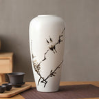 Round Wheel Ceramic Vase Japanese-style Flower Arrangement Home Decor Modern Desktop Decorative Ornaments Zen Porcelain Vases - Grand Goldman