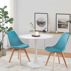 Round White Dining Table Modern Kitchen Table 31.5" with Pedestal Base in Tulip Design, Mid-Century Leisure Table for 2 to 4 Person - Grand Goldman