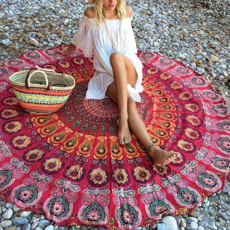 Round carpet scarf mandala tapestry - Grand Goldman