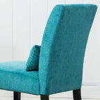 Roundhill Furniture Pisano Teal Blue Fabric Armless Contemporary Accent Chair with Kidney Pillow - Grand Goldman