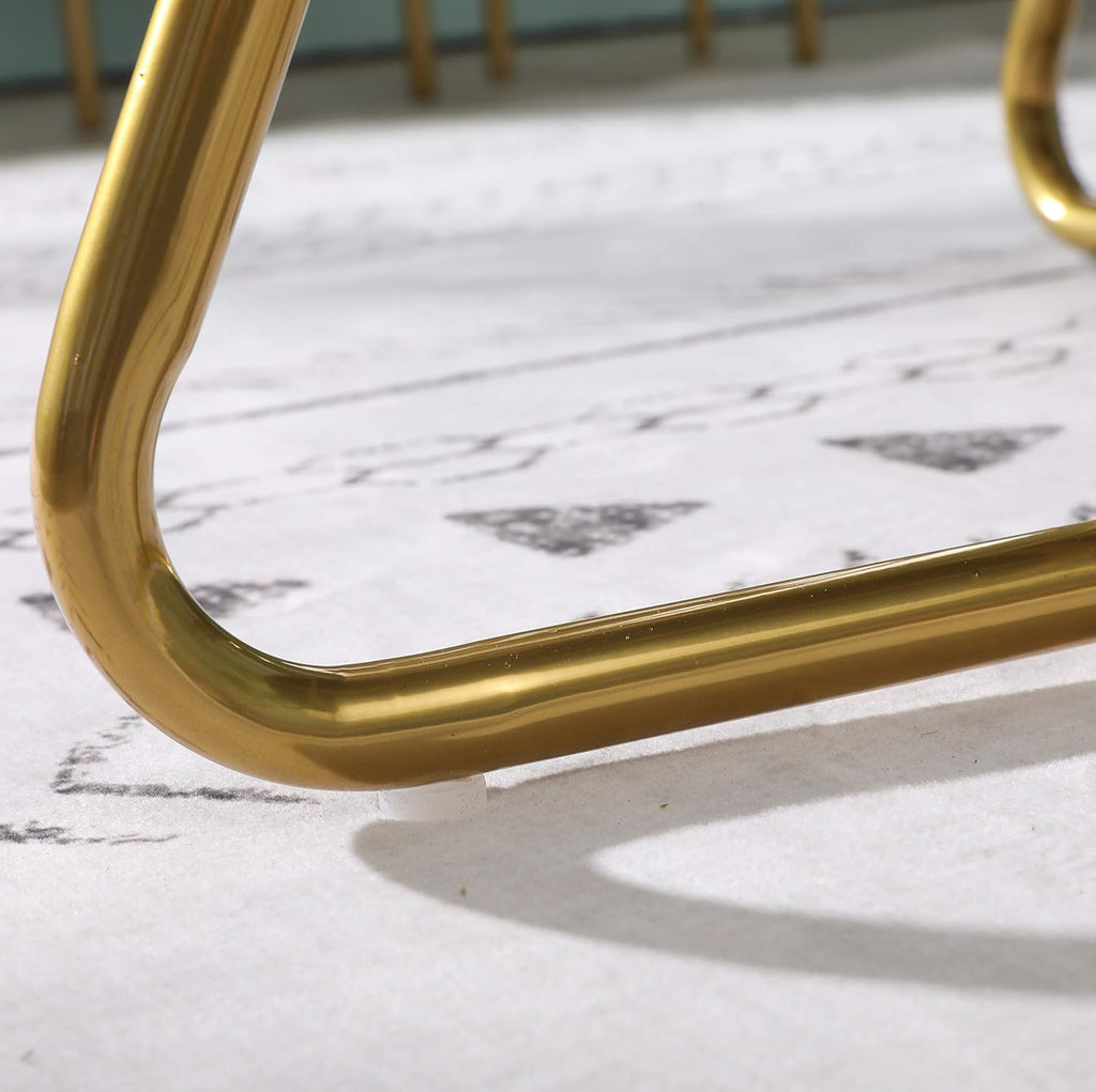 Roundhill Furniture Slatina Green Silky Velvet Upholstered Accent Chair with Gold Tone Finished Base - Grand Goldman