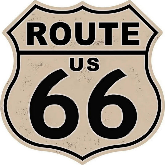 Route 66 American Dreams Shield Metal Tin Signs Posters Plate Wall Decor for Garage Bars Man Cave Cafe Clubs Home Retro Posters - Grand Goldman