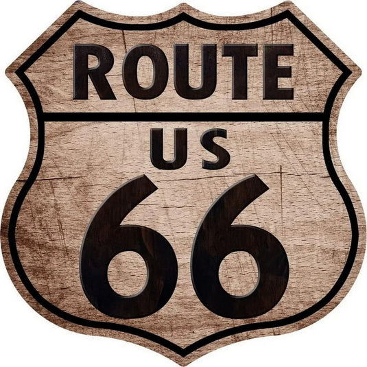 Route 66 American Dreams Shield Metal Tin Signs Posters Plate Wall Decor for Garage Bars Man Cave Cafe Clubs Home Retro Posters - Grand Goldman