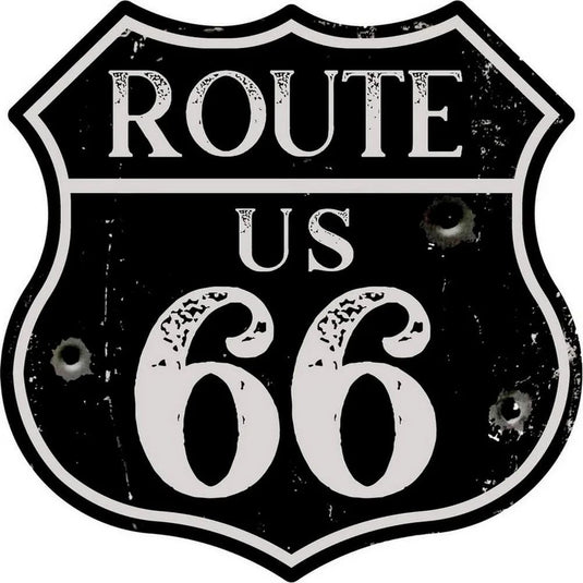 Route 66 American Dreams Shield Metal Tin Signs Posters Plate Wall Decor for Garage Bars Man Cave Cafe Clubs Home Retro Posters - Grand Goldman