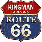 Route 66 USA Flags Shield Metal Tin Signs Posters Plate Wall Decor for Garage Bars Man Cave Cafe Clubs Home Retro Posters Plaque - Grand Goldman