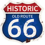 Route 66 USA Flags Shield Metal Tin Signs Posters Plate Wall Decor for Garage Bars Man Cave Cafe Clubs Home Retro Posters Plaque - Grand Goldman