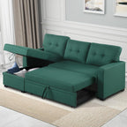 Rovibek 4-in-1 Convertible L Shaped Couch with Pull Out Bed and Storage, Sectional Sleeper Sofa with Reversible Chaise for Living Room, Apartment, Bedroom, Office - Grand Goldman