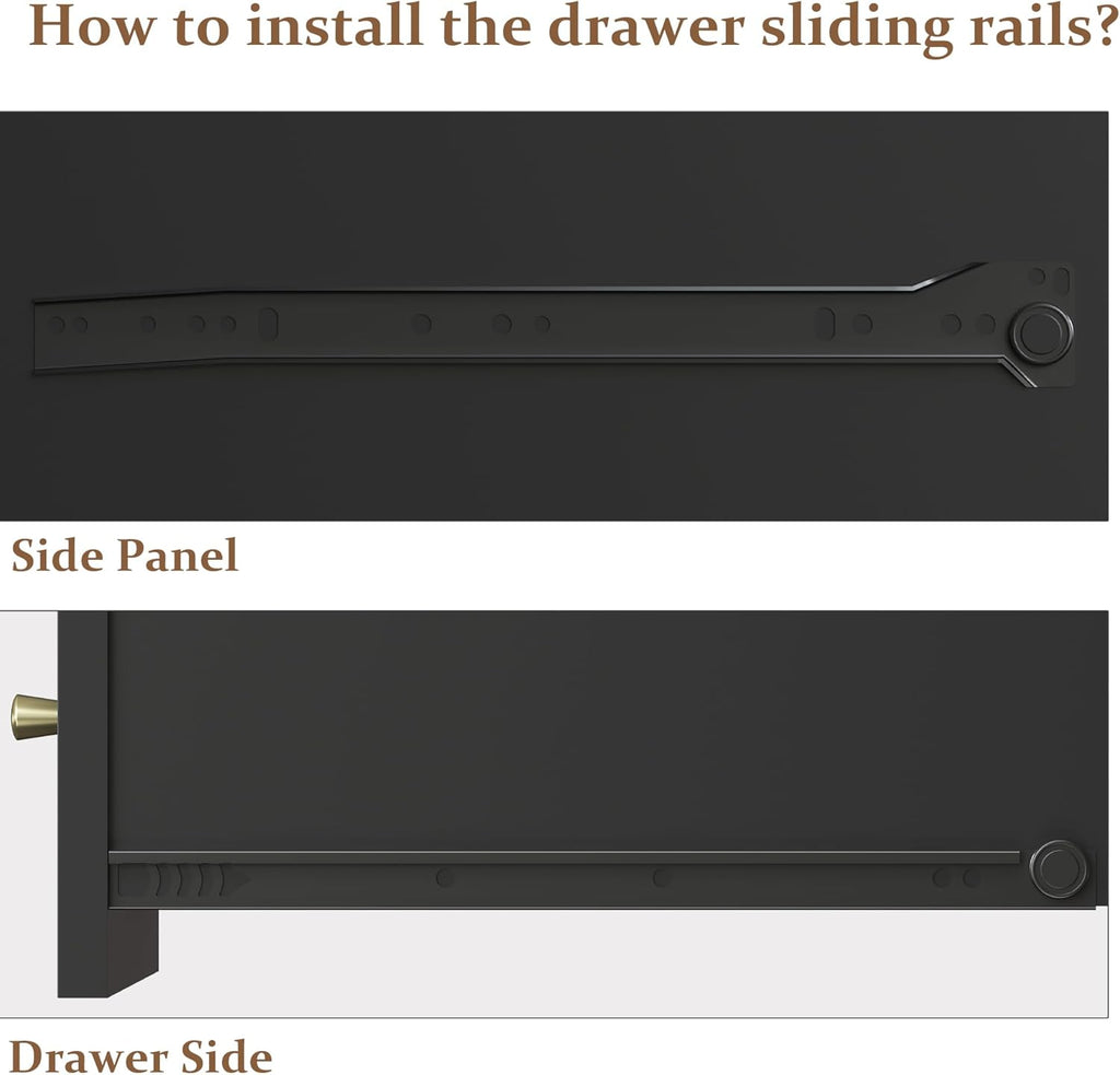 RoyalCraft 3 Drawer Dresser Set of 2, Fluted Chest of Drawers with Storage, Modern Painted 30 inch Tall Nightstand for Bedroom Living Room Entryway, Black - Grand Goldman