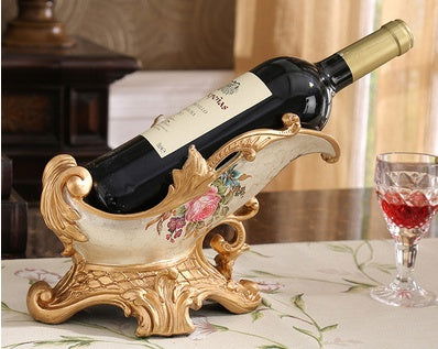 Royal Victorian Classical Wine Bottle Rack in Floral Composite - Grand Goldman