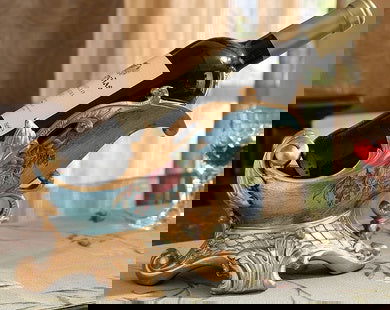 Royal Victorian Classical Wine Bottle Rack in Floral Composite - Grand Goldman