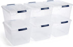 Rubbermaid Cleverstore 95 Qt Clear Storage Bins with Latching Lids, 4-Pack, Stackable, BPA-Free, Made in USA - Grand Goldman
