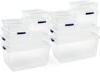 Rubbermaid Cleverstore 95 Qt Clear Storage Bins with Latching Lids, 4-Pack, Stackable, BPA-Free, Made in USA - Grand Goldman