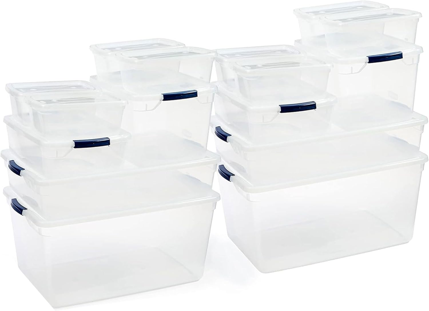 Rubbermaid Cleverstore 95 Qt Clear Storage Bins with Latching Lids, 4-Pack, Stackable, BPA-Free, Made in USA - Grand Goldman