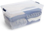 Rubbermaid Cleverstore 95 Qt Clear Storage Bins with Latching Lids, 4-Pack, Stackable, BPA-Free, Made in USA - Grand Goldman
