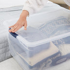 Rubbermaid Cleverstore 95 Qt Clear Storage Bins with Latching Lids, 4-Pack, Stackable, BPA-Free, Made in USA - Grand Goldman