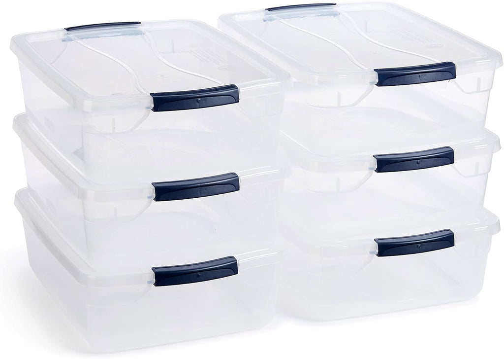 Rubbermaid Cleverstore 95 Qt Clear Storage Bins with Latching Lids, 4-Pack, Stackable, BPA-Free, Made in USA - Grand Goldman