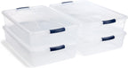 Rubbermaid Cleverstore 95 Qt Clear Storage Bins with Latching Lids, 4-Pack, Stackable, BPA-Free, Made in USA - Grand Goldman