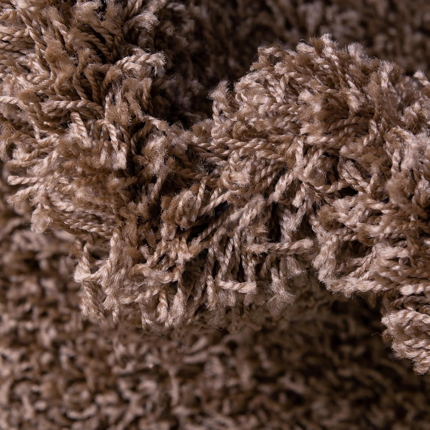 Rugs.com - Über Cozy Solid Shag Collection Rug – 8' x 10' Sandy Brown Shag Rug Perfect for Living Rooms, Large Dining Rooms, Open Floorplans - Grand Goldman