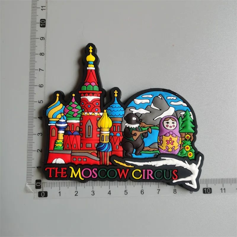 Russia Fridge Magnets Moscow 3D Soft PVC Magnetic Refrigerator Sticker Souvenir Moscow Travel Souvenir PVC Fridge Magnets Gifts - Grand Goldman