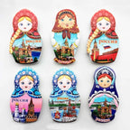 Russian Creative 3D Tourism Commemorative Gift Resin Magnet Matryoshka Doll Pocchr Refrigerator Stickers for Home Decor - Grand Goldman