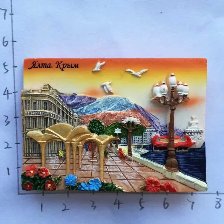 Russian Moscow 3D Fridge Magnet Decoration Red Square Turtle Rudder doll Tourist Souvenirs Magnetic Stickers Gift - Grand Goldman