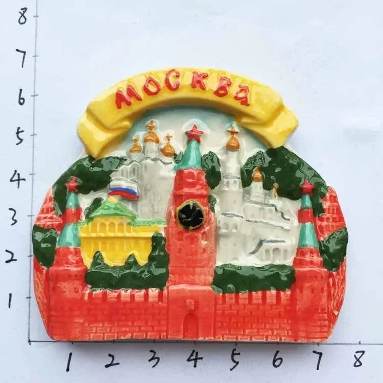 Russian Moscow 3D Fridge Magnet Decoration Red Square Turtle Rudder doll Tourist Souvenirs Magnetic Stickers Gift - Grand Goldman