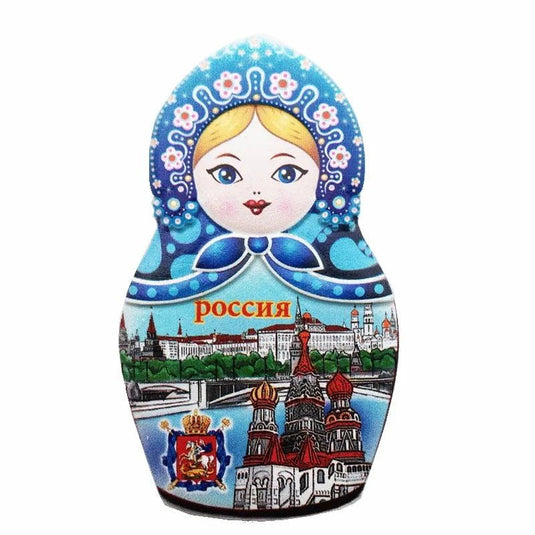 Russian Creative 3D Tourism Commemorative Gift Resin Magnet Matryoshka Doll Pocchr Refrigerator Stickers for Home Decor - Grand Goldman
