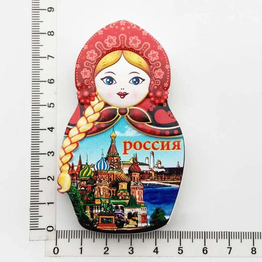 Russian Creative 3D Tourism Commemorative Gift Resin Magnet Matryoshka Doll Pocchr Refrigerator Stickers for Home Decor - Grand Goldman