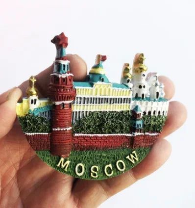 Russian Moscow 3D Fridge Magnet Decoration Red Square Turtle Rudder doll Tourist Souvenirs Magnetic Stickers Gift - Grand Goldman