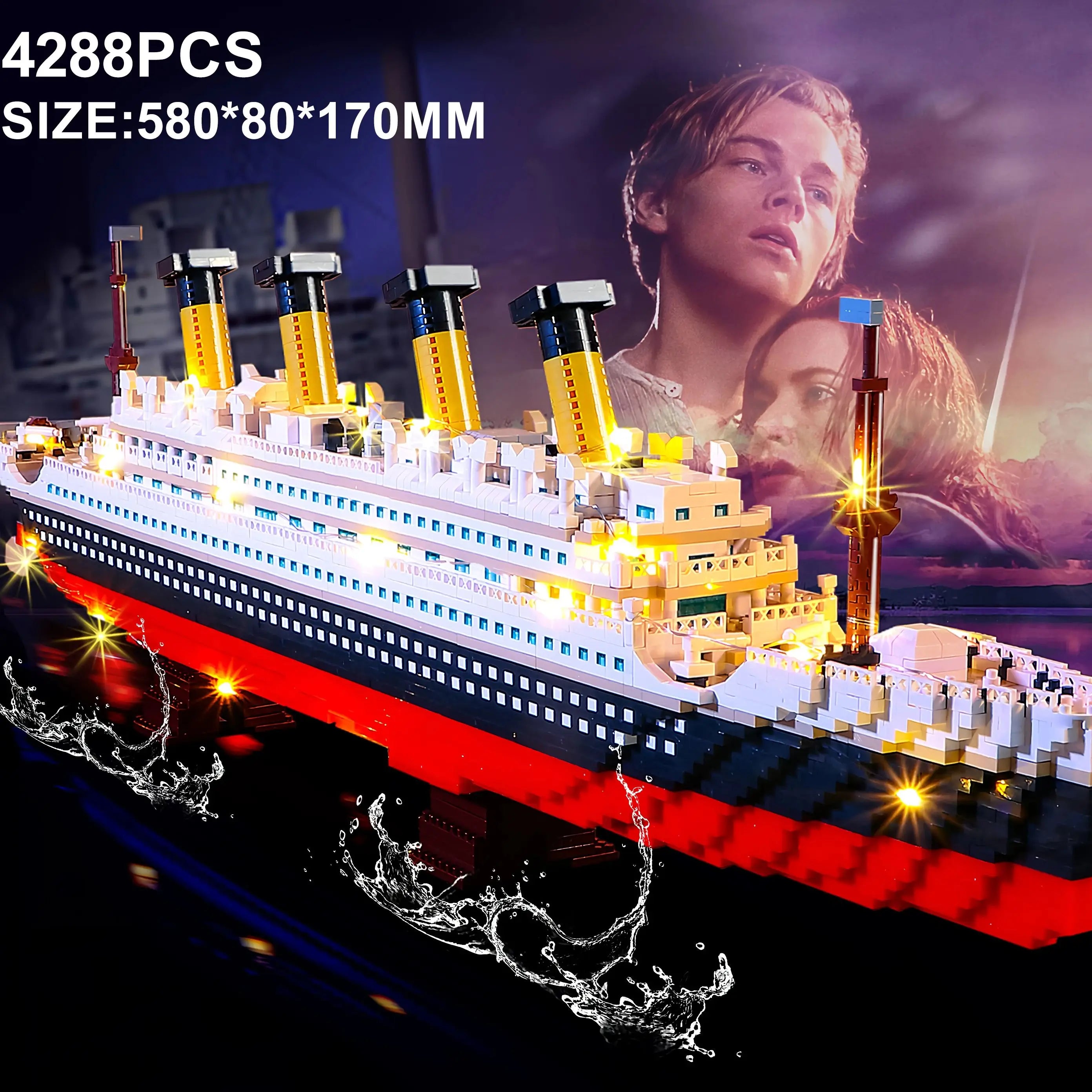 Small Particle Building Block Assembly Toy Titanic Giant Boy Girl Puzzle Cruise Ship Brick Model Kit Desltop Birthday Gift Child