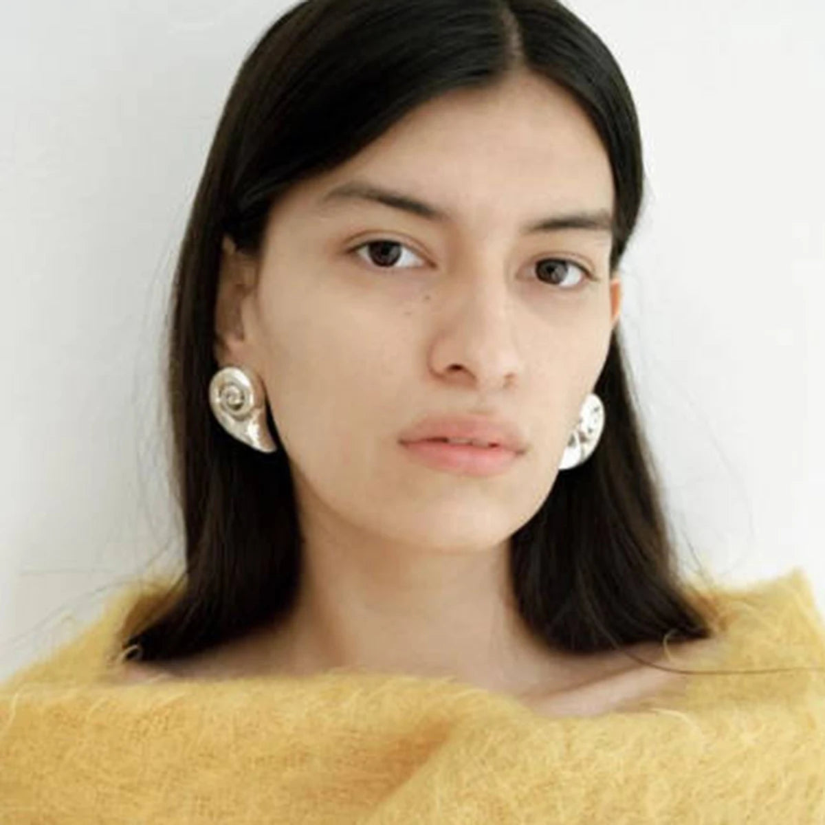 Charm Puffs Design 18K Stainless Steel Metal Rust Proof Conch Spiral Shape Earrings Waterproof Jewelry Aretes Women