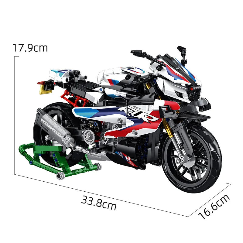 912Pcs City Technical Locomotive Motorcycle Building Blocks MOC Speed Supercar Motorbike Model Bricks Boy Toy for Childrens Gift