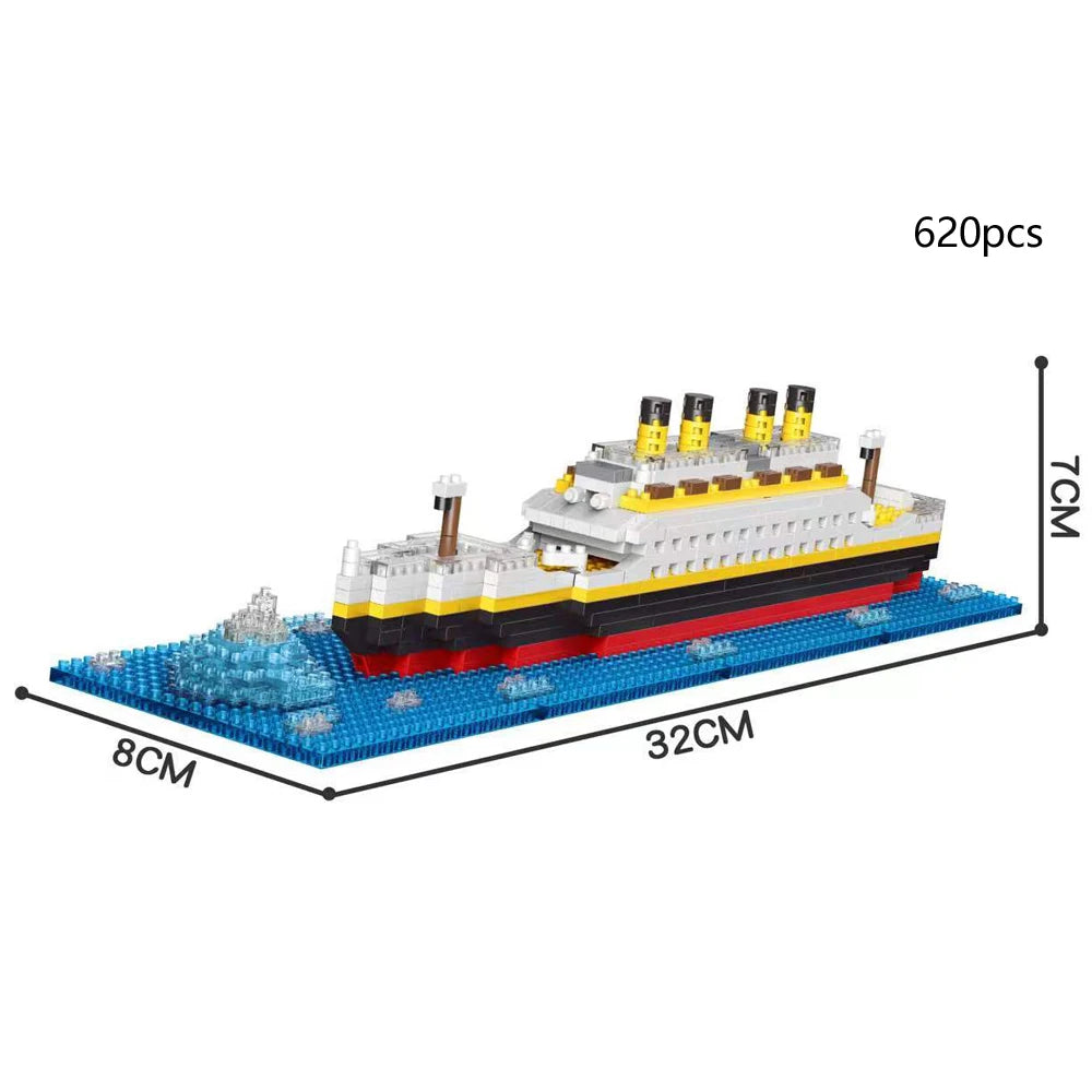Titanic Micro Mini Brick Building Kit-3D Model Toys Set,Perfect Gift for Friends Who Love Historical Models  Unique Home Decor