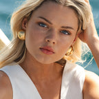 Roestvrijstalen waterdichte hamerkorrelpatroon halve bol oorbellen oorclip statement metalen textuur 18K trendy sieraden cadeau