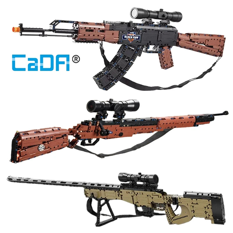 high power lens Cada City Police Military Weapon Sniper Rifle series Building Blocks WW2 For Assault Rifle Bricks Toys Kids Gift