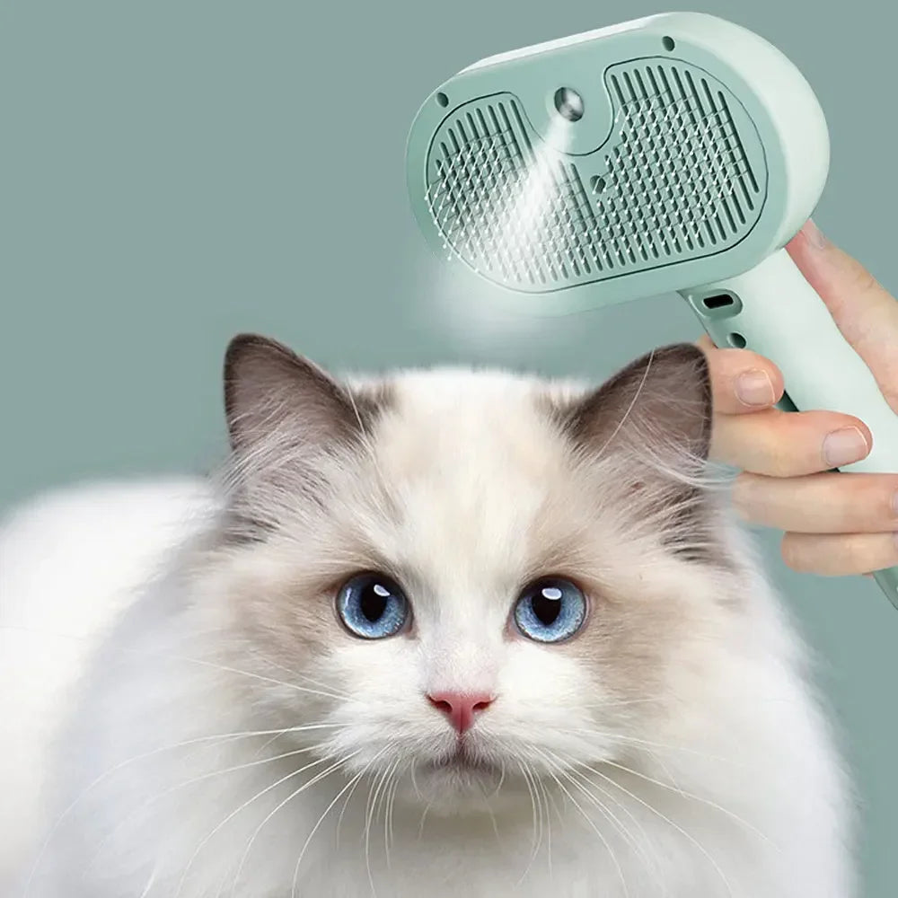POPPER'S Pet Steam Spray Grooming Comb for Cats and Dogs – Hair Remover & Dematting Brush