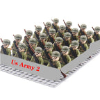 24 Pcs/Lot WW2 Military Figures Building Blocks Nation Army Soldiers Assemble Bricks Educational For Boys Christmas Gift  Toys