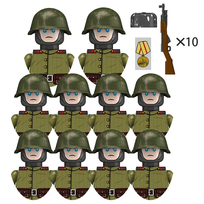 Boy Toys War II Army Soldiers Mini Military Weapons Model Small Particles Building Blocks Suits Childrens Birthday Gifts