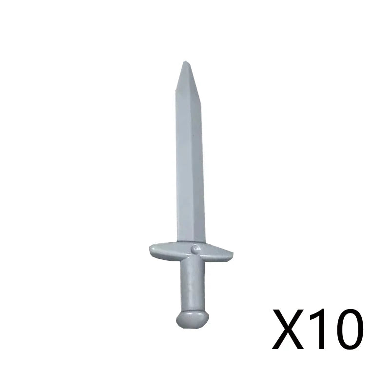 MOC Medieval Military Weapons Building Blocks Parts Castle Knights Soldier Sword Bow Crossbow Helmet Spear Model Bricks Boy Toys