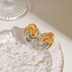 Zora Retroism 18K Gold Colour Plated Stainless Steel Gold Colour Silver Color Scheme Earrings, Women's Light  Adjustable Ear