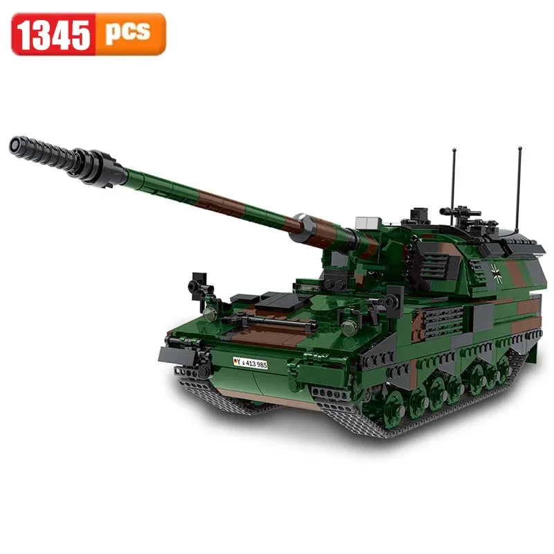 Military ww2 Cannon Assault Armored Vehicle Battle Tank Car Truck Army Weapon Building Blocks Sets Model Boys Toys for Kids Gift