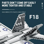 1387PCS Military F-18 Strike Fighter Aircraft Building Blocks MOC Carrier-Base Fighter Model Bricks Set Holiday Gifts Kids Toys