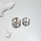 Couleur acier Acier inoxydable Luxe discret Clips d'oreille épais en forme de C Minimaliste Résistants au ternissement Bijoux d'oreille pour femmes Cadeau de fête