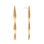 18K Stainless Steel Metal Rust Proof New Trendy Personality Water Drop Shaped Pendant Earrings Stylish Waterproof Jewelry Women