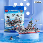 1560pcs 6 IN 1 Military Navy Ship Sets Building Blocks War Army Boat Plane Model Toys for Boys Bricks Toys Christmas Gifts