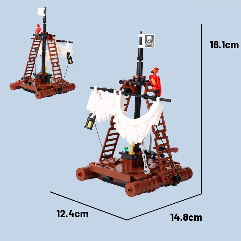 Medieval Military Tower Building Block Rome Knight Castle Siege Vehicle Hammer Boat Tent Flag Sword Weapons Bricks Toys Kid Gift