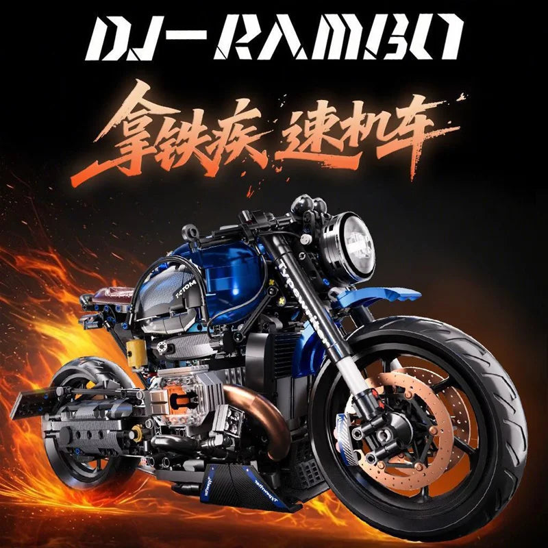 IN STOCK MOC Technical 1:5 Motorcycle Nine Building Blocks Assembling Locomotive Bricks Model Toys for Boys Birthday Gift Set