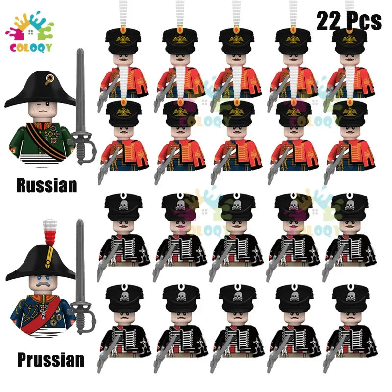 Kids Toys 22/10 Pcs Napoleonic Wars Military General Soldier Building Blocks Imperial Navy Figures Toys For Kids Birthday Gifts