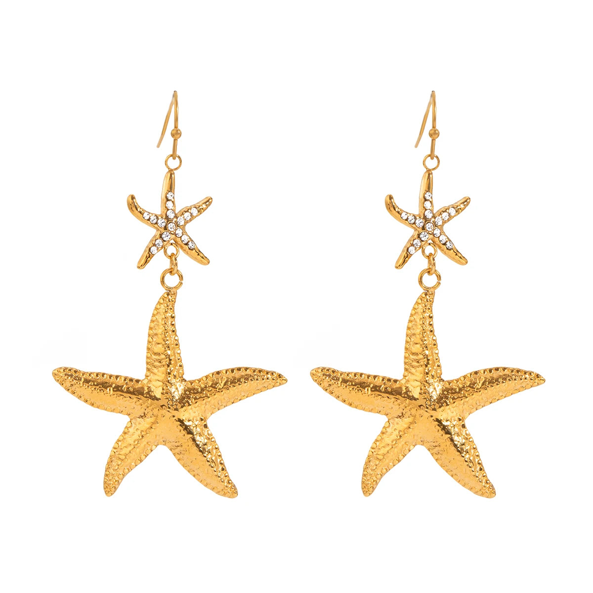Beach Anti Allergic Stainless Steel 18K Starfish Ocean Style Hook Earrings Women Rust-proof Attractive Jewelry Accessories